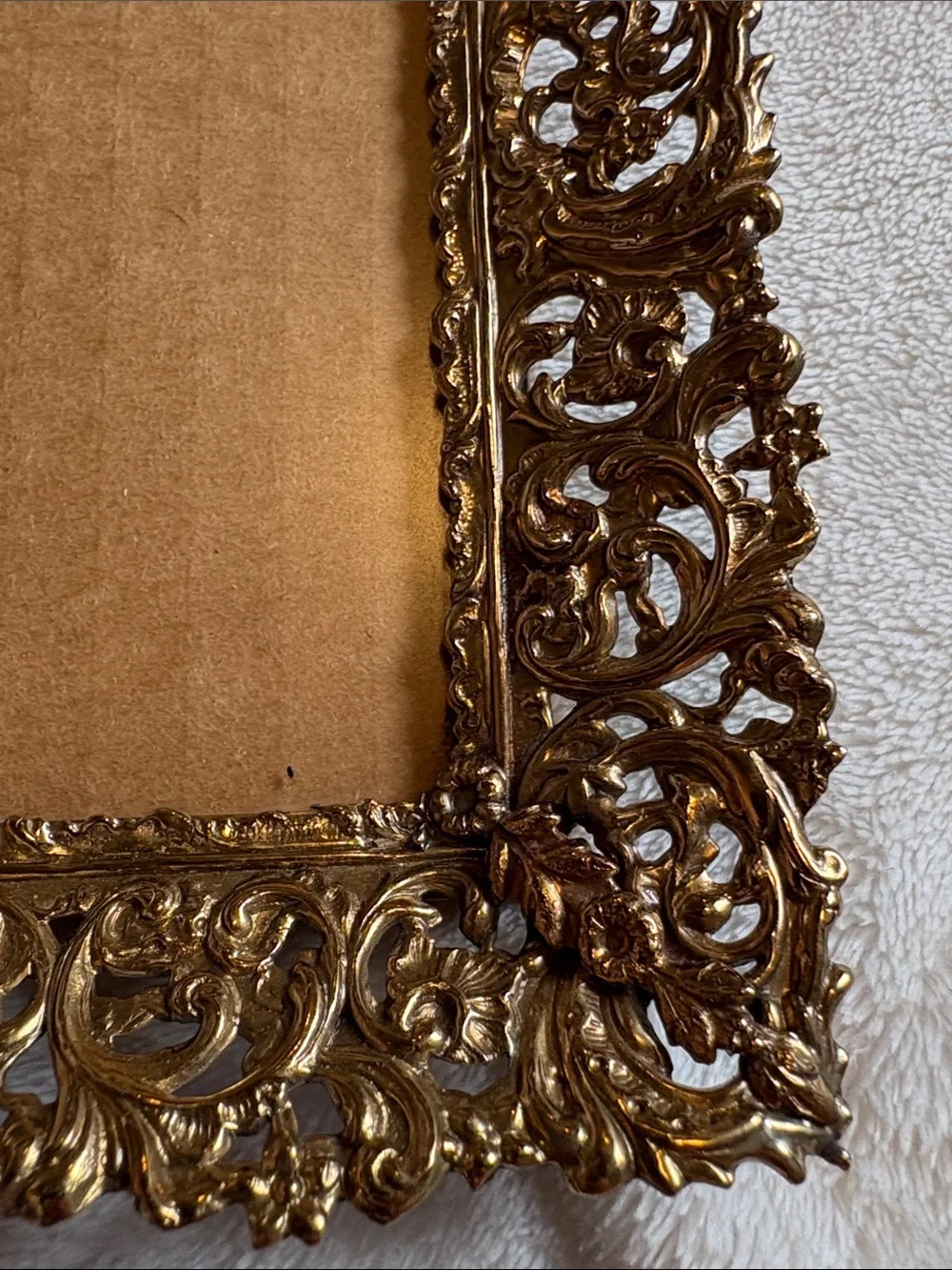 VTG Hollywood Regency Gold Filigree Picture Frame – Mid-Century Ornate Openw
